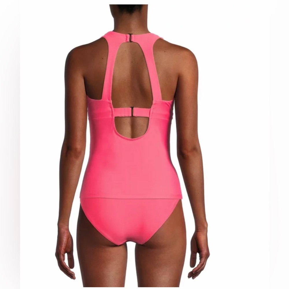 Womens Laguna Size Medium 2 Piece Coral High Neck Tankini Moderate Coverage Suit
